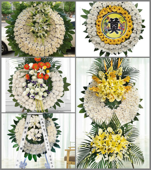 山东济宁汶上县南站镇姬村村花圈速递